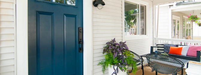 installed exterior light fixture on porch